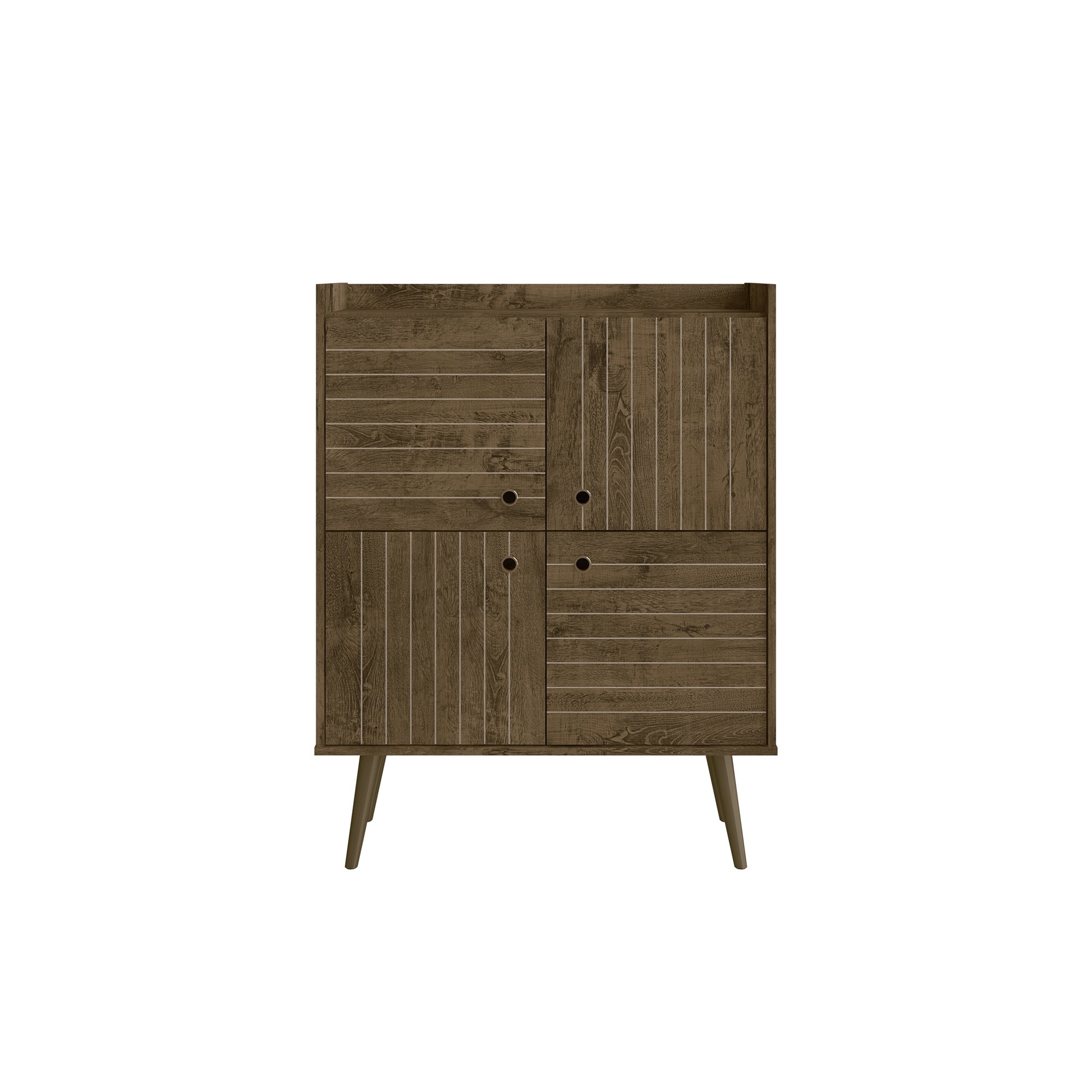Manhattan Comfort, Bogart MidCentury Modern Accent Cabinet Brown, Width 35.43 in, Height 45.5 in, Depth 14.17 in, Model# 255BMC